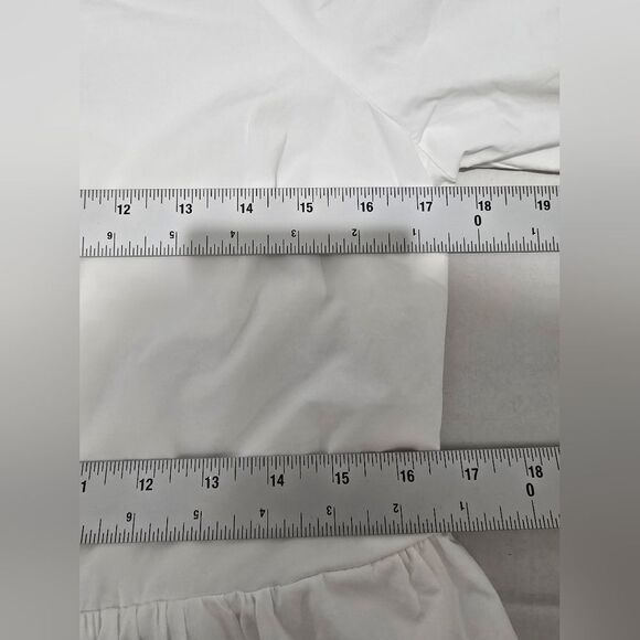 English Factory Short Balloon Sleeve Mini Dress In White Size Small - Picture 8 of 13